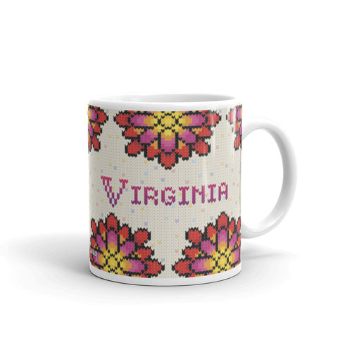 Knitted Zinnia Knitting Mug